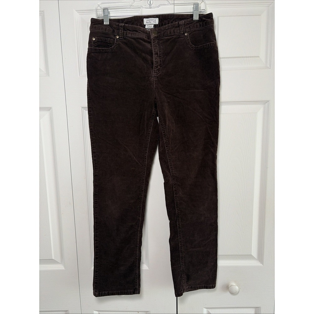 Charter Club Corduroy Pants Womens Size 10P Brown Straight Stretch Cotton Petite